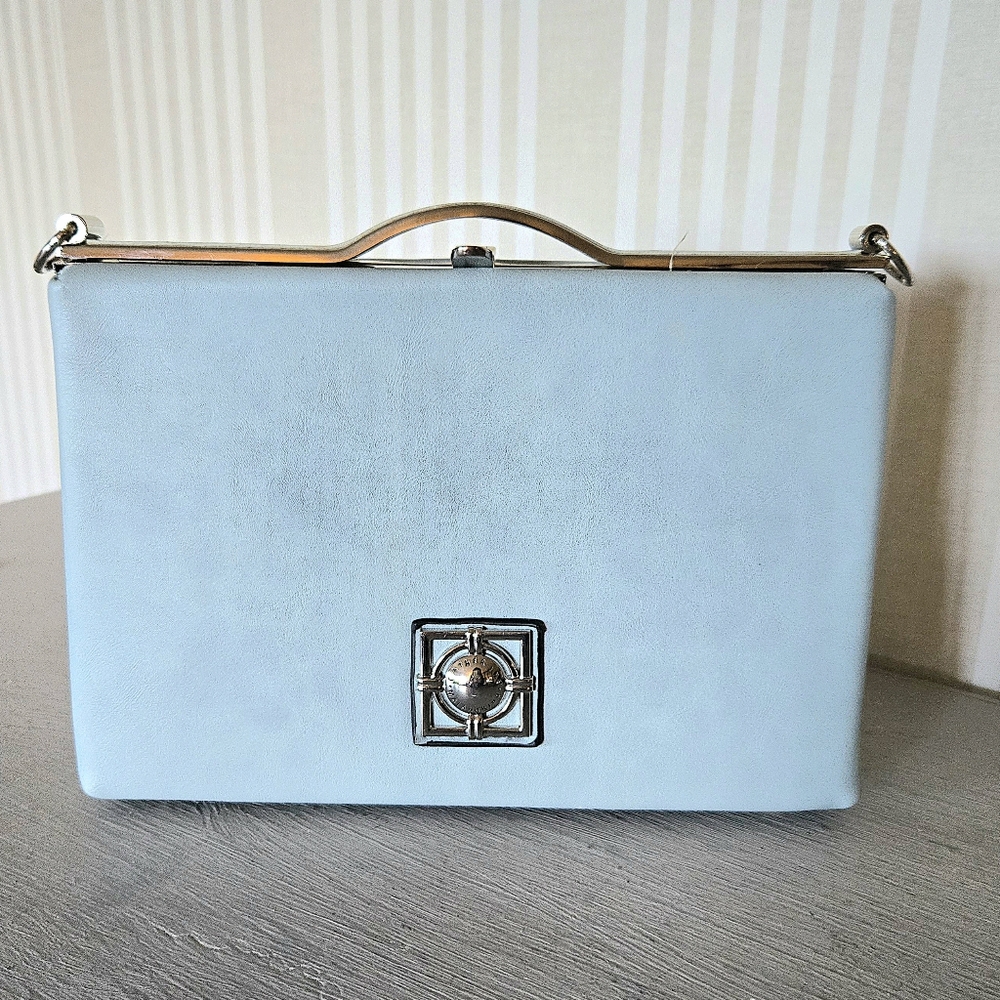 Catherine Malandrino Hard Case Elegant Blue Handbag
